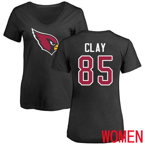 Arizona Cardinals Black Women Charles Clay Name And Number Logo NFL Football 85 T Shirt